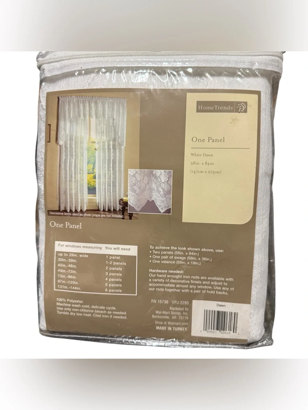 Home Trends Lace Curtain Panel, White Dawn, 58x84” Lot Of 2